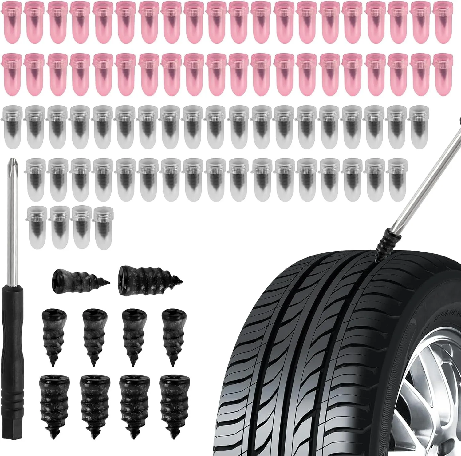 Tire Repair Nails Flat Tires Rubber Tire Plugs Vacuum Puncture Repair Kit Motorcycle Screws