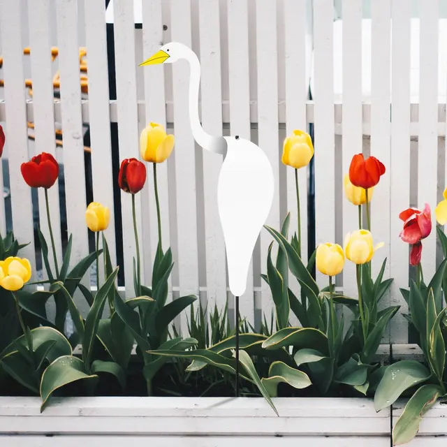 Kerti Flamingo Széljelző Szeszélyes Forgó Madár Szobor Teljesen Gyönyörű Egyedi Dinamikus Madárkert Udvar Dekoráció