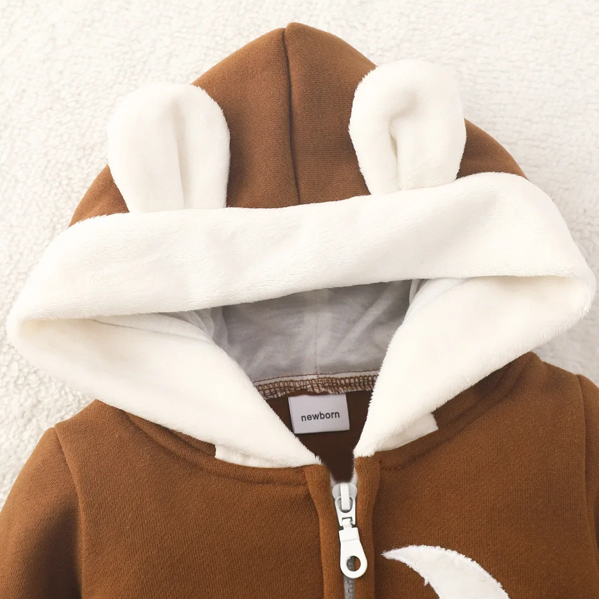 Autumn Spring Newborn Baby Romper Boys Girls Lovely Ears Hooded Long Sleeve Infant Bodysuit Warm Jumpsuit Toddler Girl Clothes 3