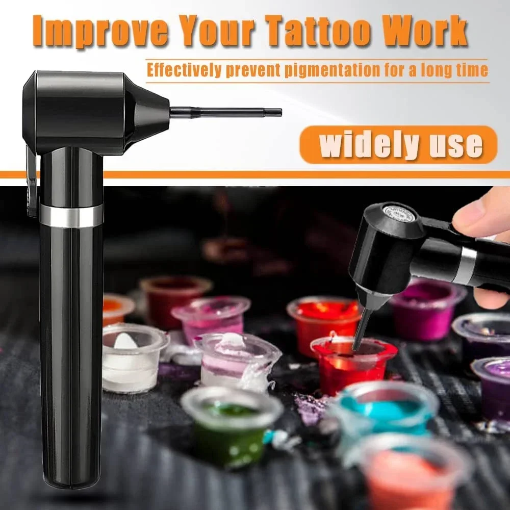 Tattoo Ink Mixer Machine Kit Complete Pigment Mixer Tool 100PCS Mixing Sticks 100 PCS Tattoo Cup with Holder Stand Tattoo Supply - 6