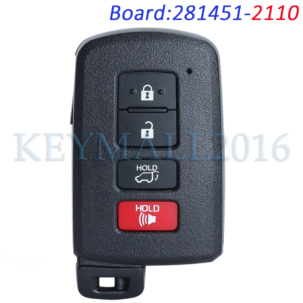 Toyota Smart Key Fob Replacement - Compatible With Highlander, Tacoma, 4Runner & More (2015-2021 Models)