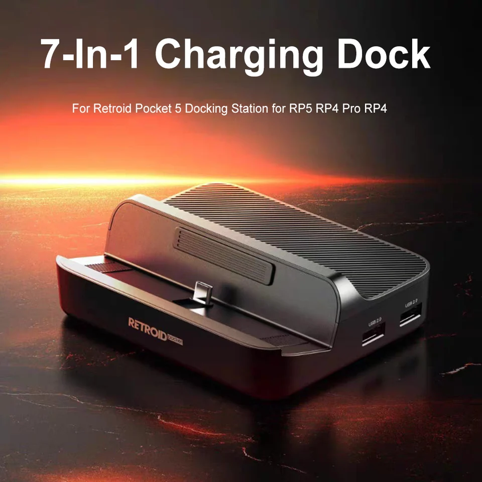 7-In-1 Docking Station for Retroid Pocket 5 USB C Charging Dock PD