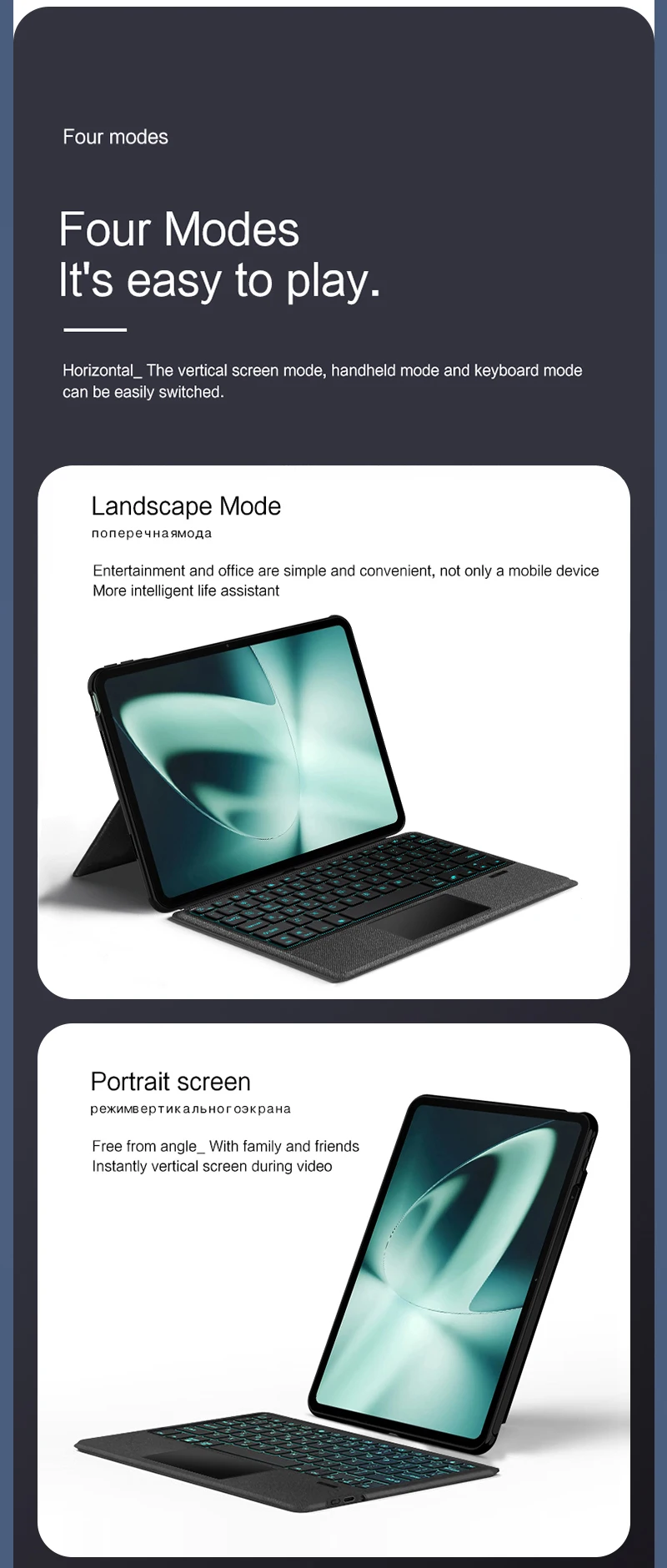 clavier magique intelligent pour oneplus pad pouces housse de protection pour français