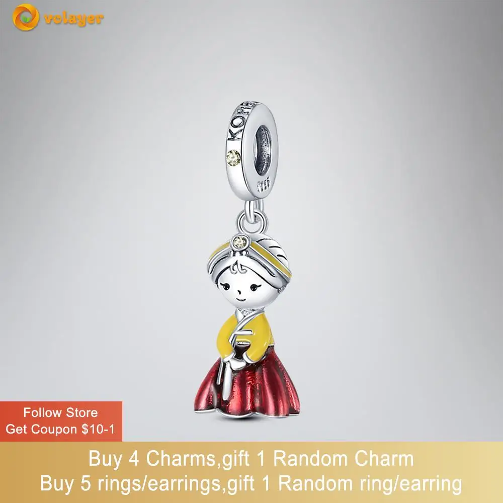 

Подвеска Volayer, подвеска для принцессы Hanbok, подходят для оригинальных браслетов Pandora для женщин, подарок для изготовления ювелирных изделий