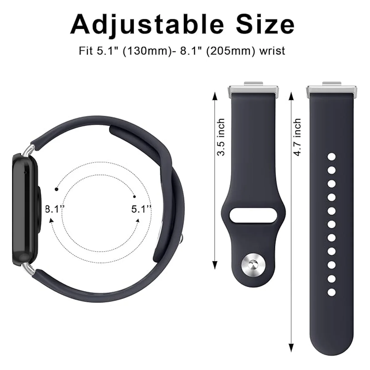 Silicone Sport Smart Watch Replacement Strap