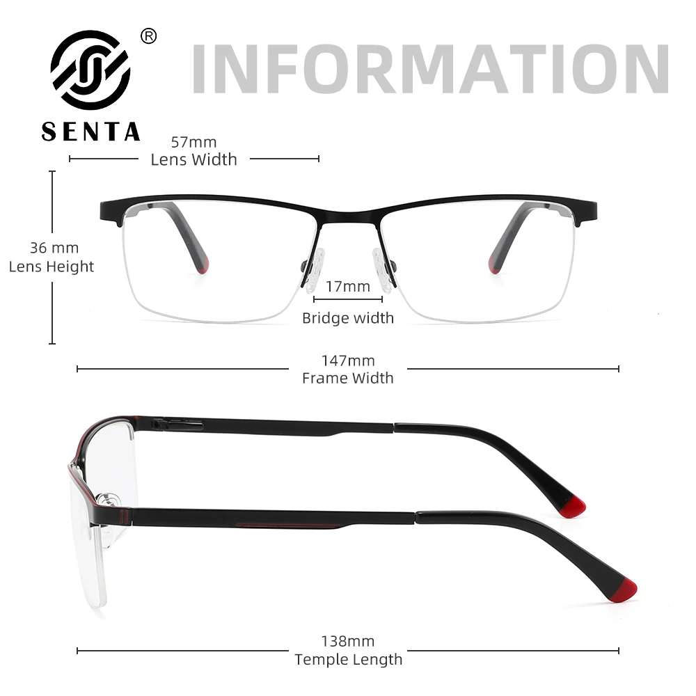 Square Glasses Frame Men Eyewear Half Of Frames Eyeglasses Women Spectacles Prescription Optical Anti-Blue Light Myopia Glasses