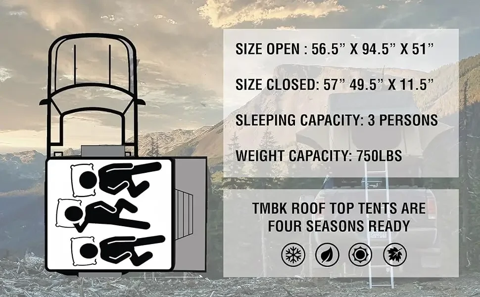 tmbk 3 person roof top tent