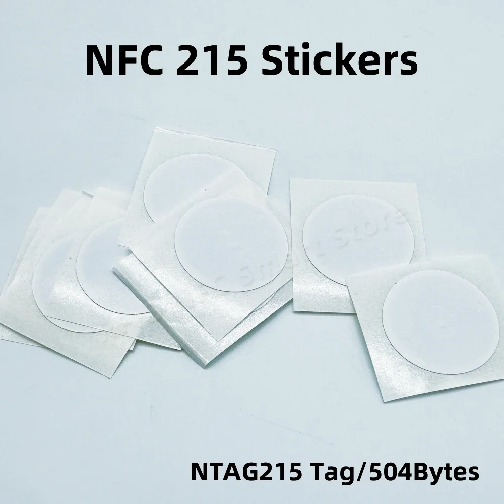 Black NFC Stickers - 25mm NTAG215 Universal Label RFID Tags, ISO14443A13.56MHz