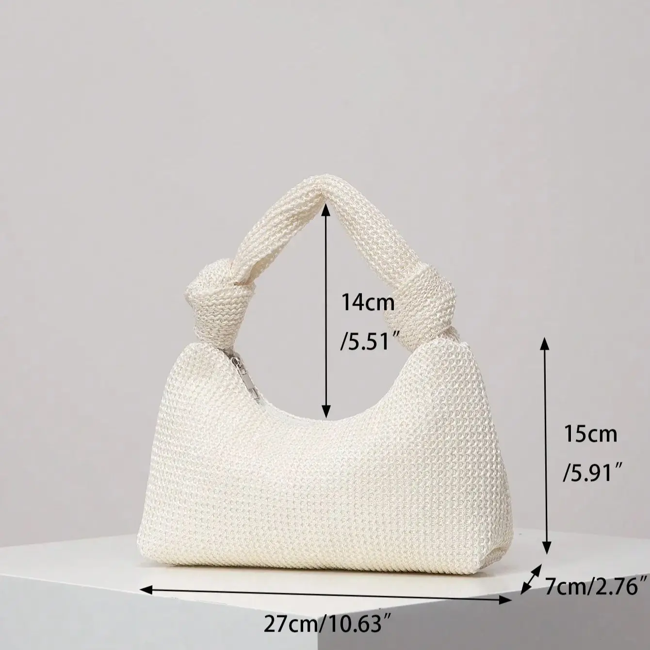 CORIOS Damen Handtasche Mit Pailletten - PU Leder, Umhängetasche Mittlere Größe, Weiß, 21x8x14 Cm