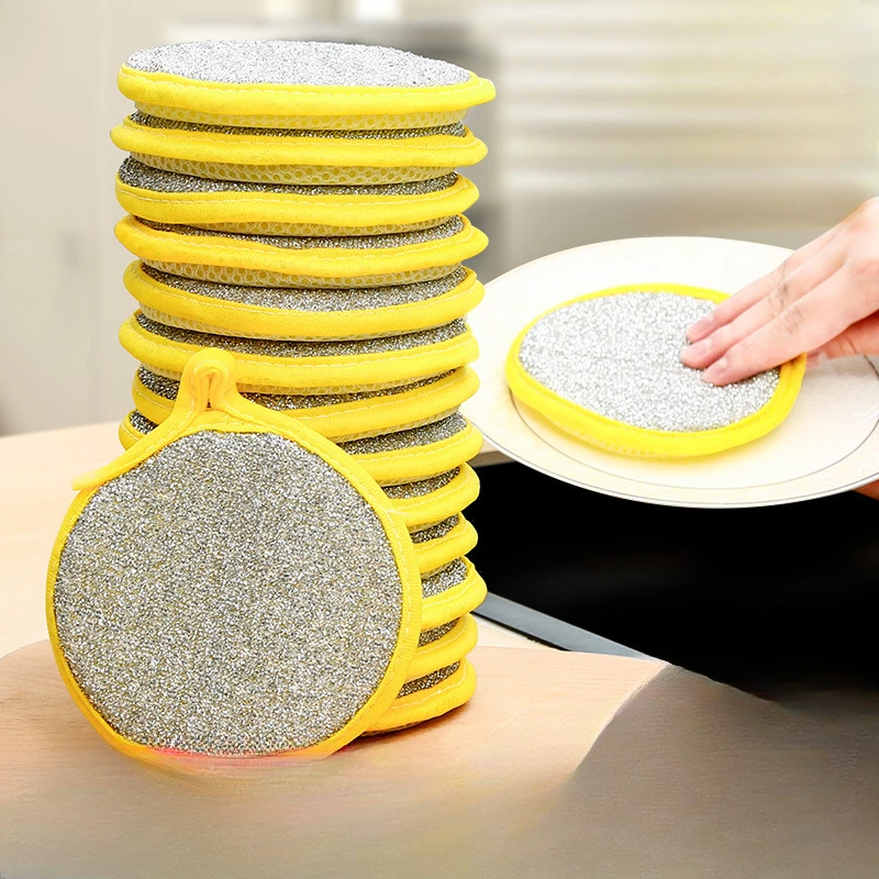 

Kitchen dishwashing sponge Double-sided sponge brush pot artifact household cleaning rag non-greasy dish cloth scouring pad