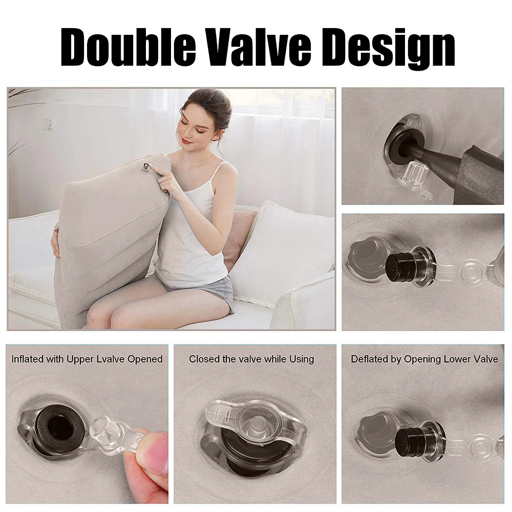 Inflatable Leg Pillow for Improved Blood Circulation,Portable & Adjustable, Dark Blue Nylon Cover, Ideal for Home,Travel