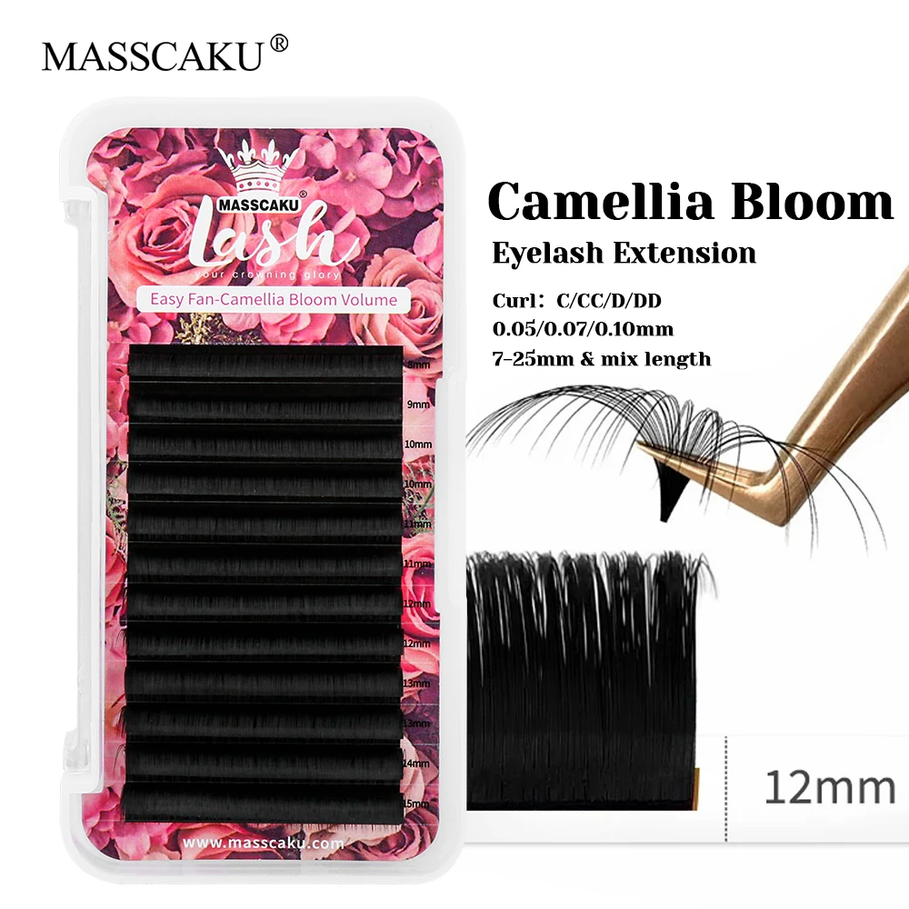 Hochwertige MASSCAKU individuelle künstliche Nerz-Make-up-Wimpern in einer Sekunde, natürlich aussieht, handgefertigt, leicht auswaffernde Wimpern, Make-up-Tools