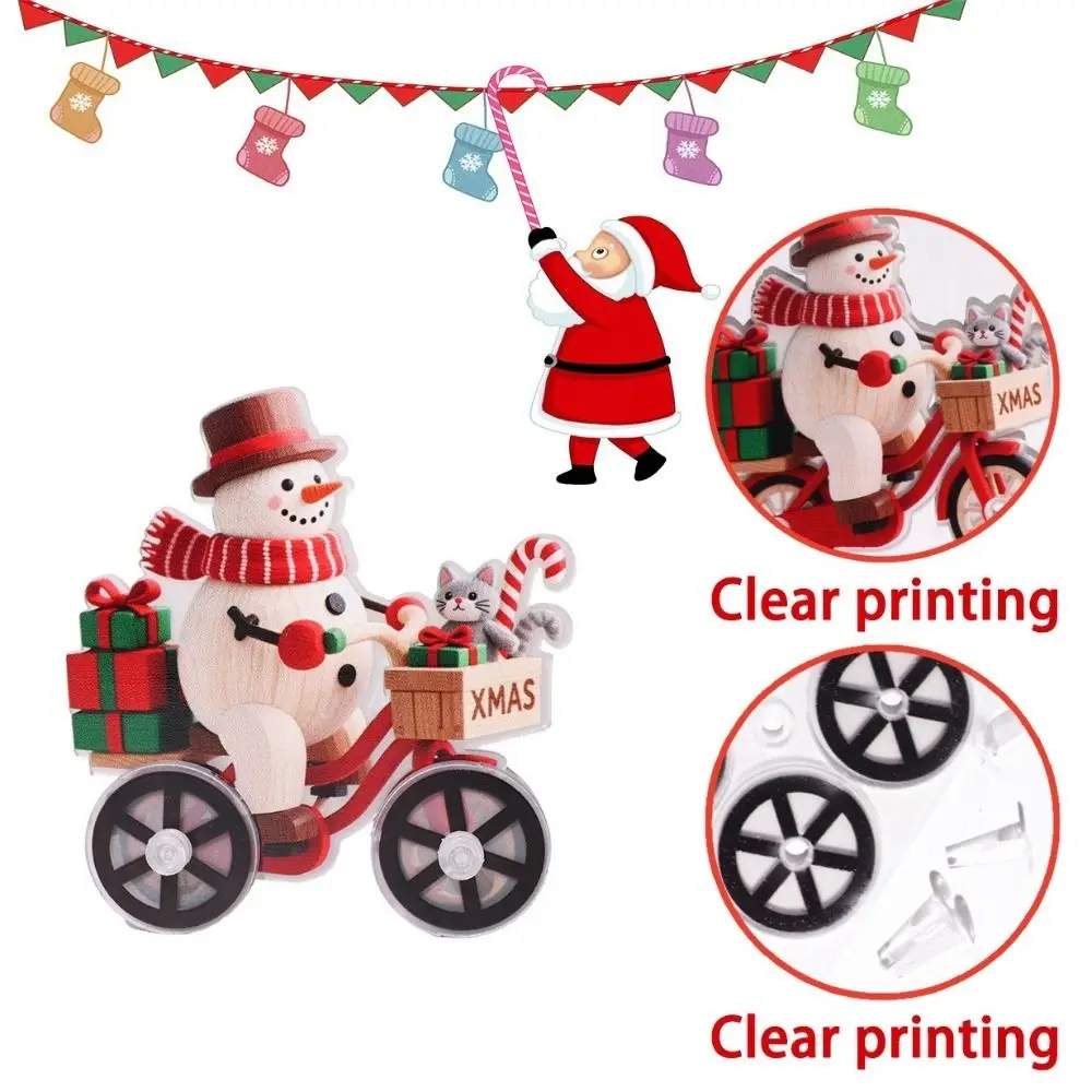 Acrylic Santa Claus Figurine Cute Decorative Christmas Snowman Figurines Cartoon Christmas Ornament Tabletop Display