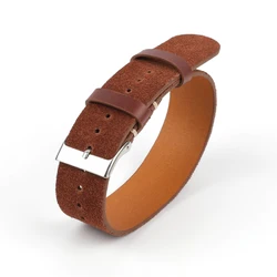 Luxurious Brown Suede Watchband Strap - Versatile Replacement Wristband - 22mm (Brown)