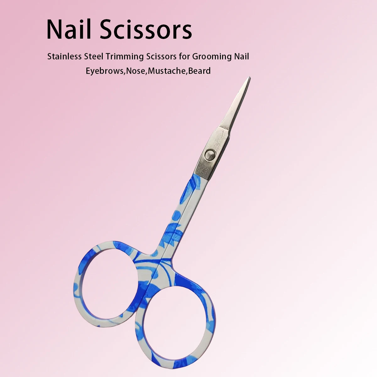 

EasyNail 1pcs set Mirror surface Straight Curve Head Professional Cuticle Manicure Pedicure Nails Scissors eyebrow Nose Hair