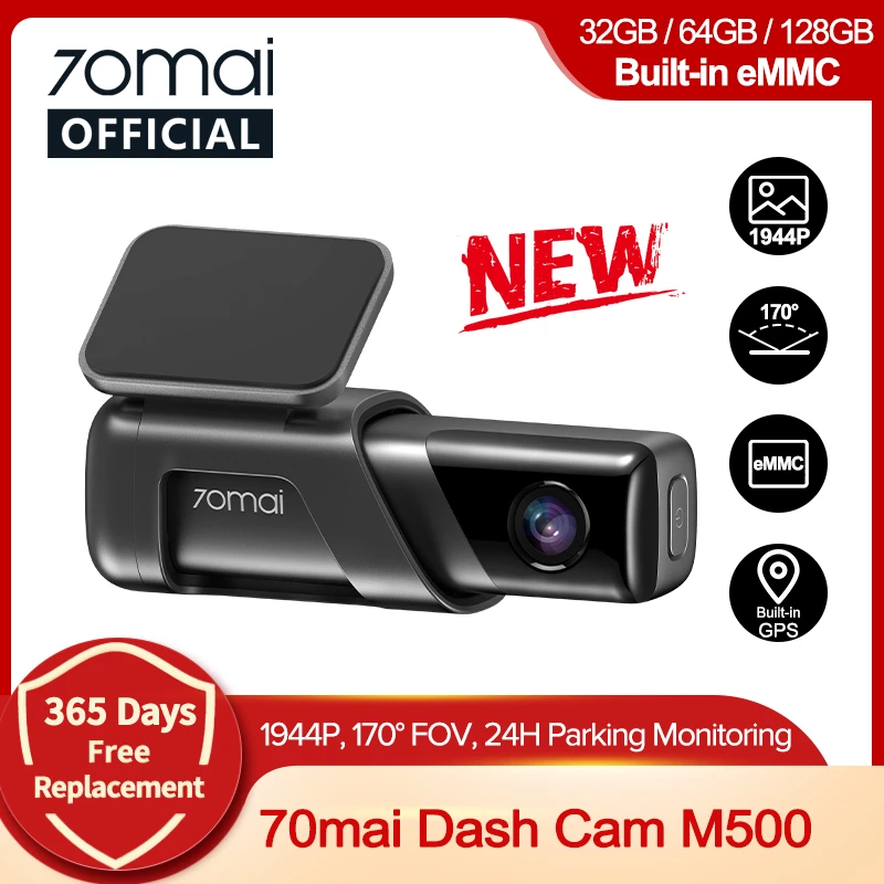 70mai Dash Cam M500 1944P 170FOV 70mai M500 Car DVR Dash Camera Recorder GPS ADAS 24H Parking Monitor eMMC built-in Storage car dvr