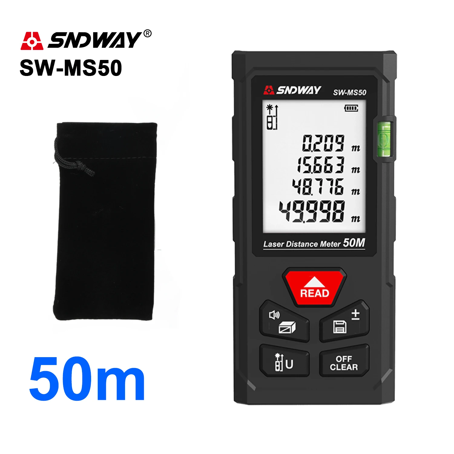 SNDWAY Laser Distance Meter MS50 MS70 MS100 Rangefinder Digital Laser Tape Measure Professional Range Finder Tape Measure Laser Rangefinder Distance Meter Laser Tape Measure Digital Tape Measure