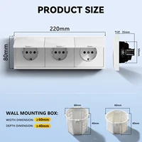 เต้ารับไฟฟ้าติดผนังมาตรฐาน EU BSEED สำหรับห้องน้ำและภายนอกอาคาร พร้อมฝาครอบกันน้ำ ผลิตจากพลาสติกแบบด้าน 6