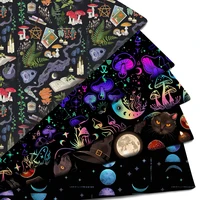 50*145cm Mushroom Black Series Polyester Cotton Fabric Tissue Sewing Quilting Fabrics Needlework Material DIY Handmade Curtain