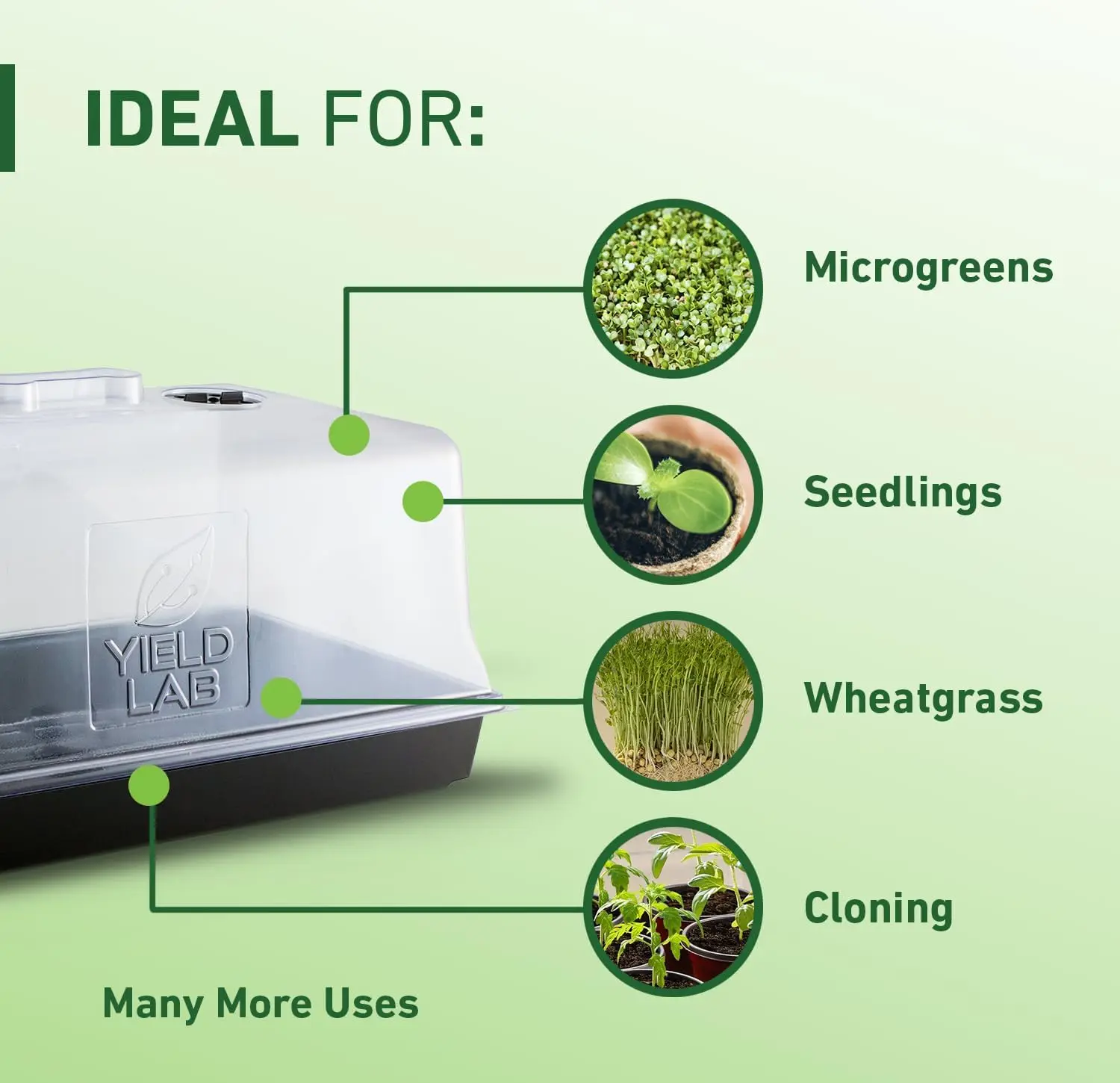 7-inch propagation dome-5 loaded moisture-permeable domes-for seedling, germination, soil and hydroponic gardening