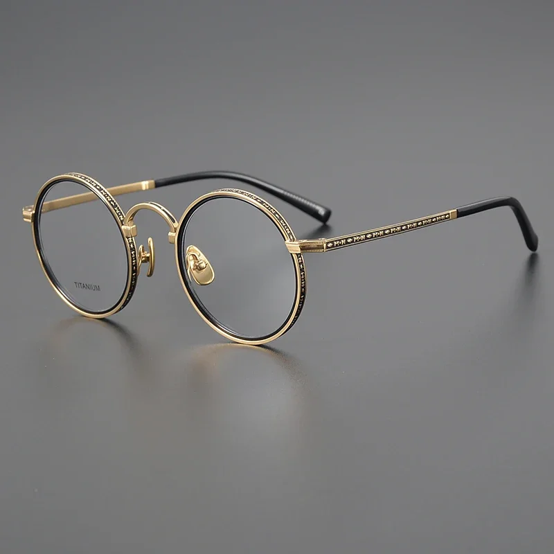 

Fashion Eye glasses frames for Women Designer brand Personalized Circular Pure Titanium Optical Reading Men Prescription Glasses