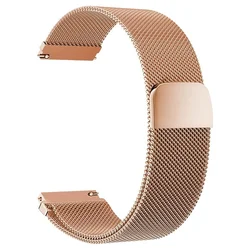 Magnetic Milanese Stainless Steel Watch Strap, Adjustable 18/20/22mm Band - 20mm (Rose gold)