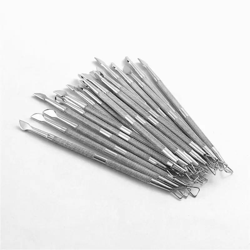 

1pcs Double-ended Stainless Steel Cuticle Pusher Dead Skin Push Remover For Pedicure Manicure Nail Art Cleaner Care Tool