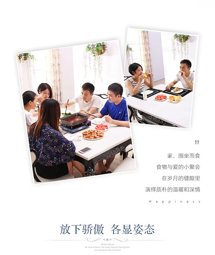 Description Picture 3 of itemModern Hall Dining Room Table Center Side Balcony Nordic Dining Table Chairs Sets Kitchen Islands Mesa Comedor Home Furniture