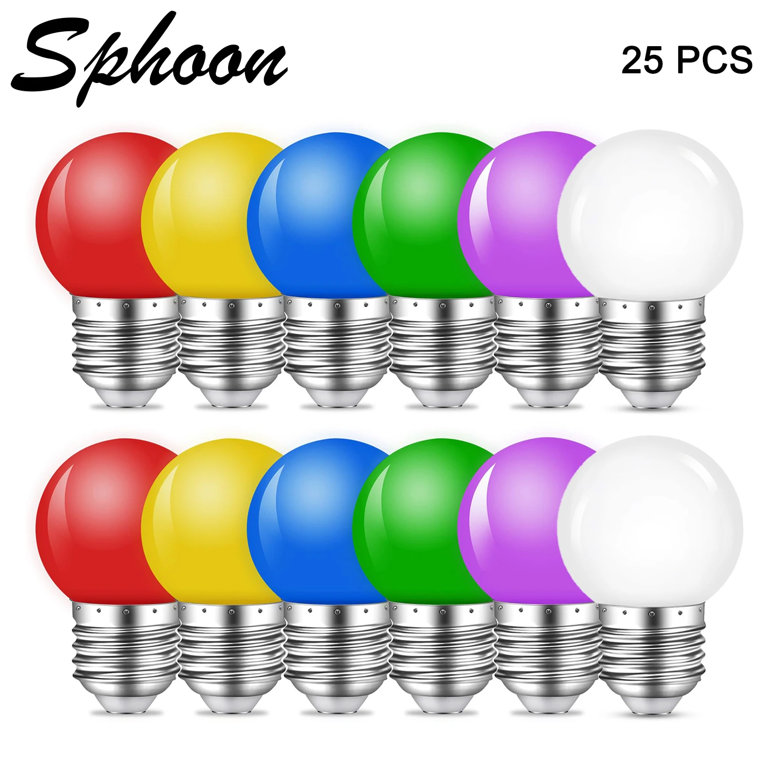 25pcs E27 Coloured LED Light Mini Plastic Bulbs G45 110V 220V Low Volts DC12V 24V Bulb For Colourful Party Christmas Decoration