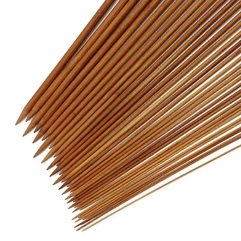 36PCS 18 Size Carbonized Bamboo Crochet Single Pointed Knitting Needles Sweater Needle with A Full Set of Beads home Supplies