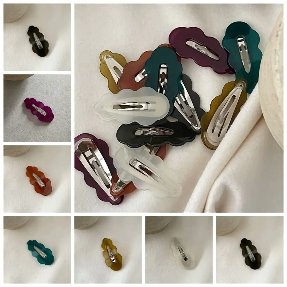 Hollow Wave Cloud Hair Clip Sweet Jelly Color Headwear Flower Hairpin Small Hair Clip Side Clip BB Clip Streetwear