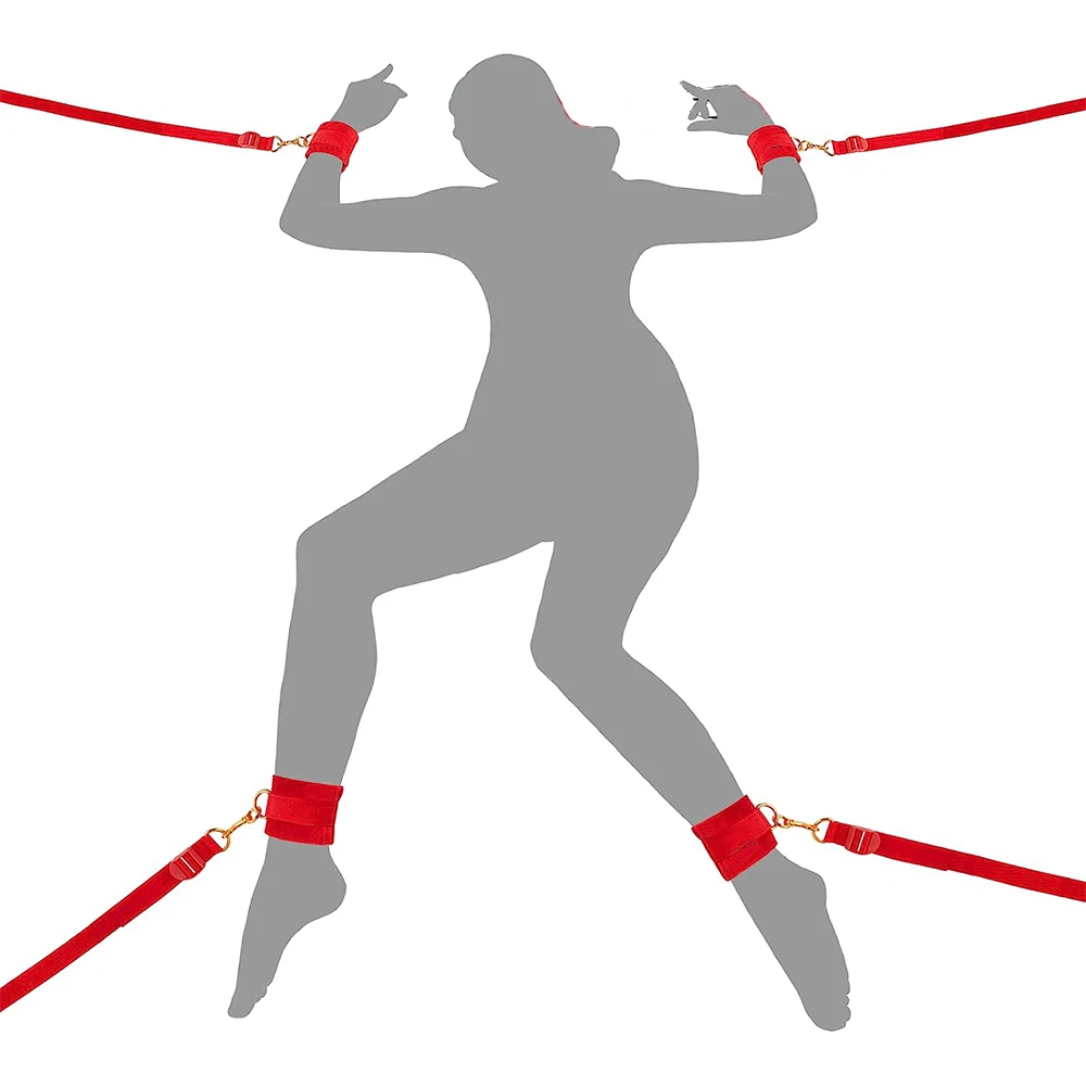 Sexual Bondage Restraints BDSM Bed Sex Toy Adjustable Handcuffs Wrist and Ankle Cuff Restraints Erotic Couple Games Gear Kit