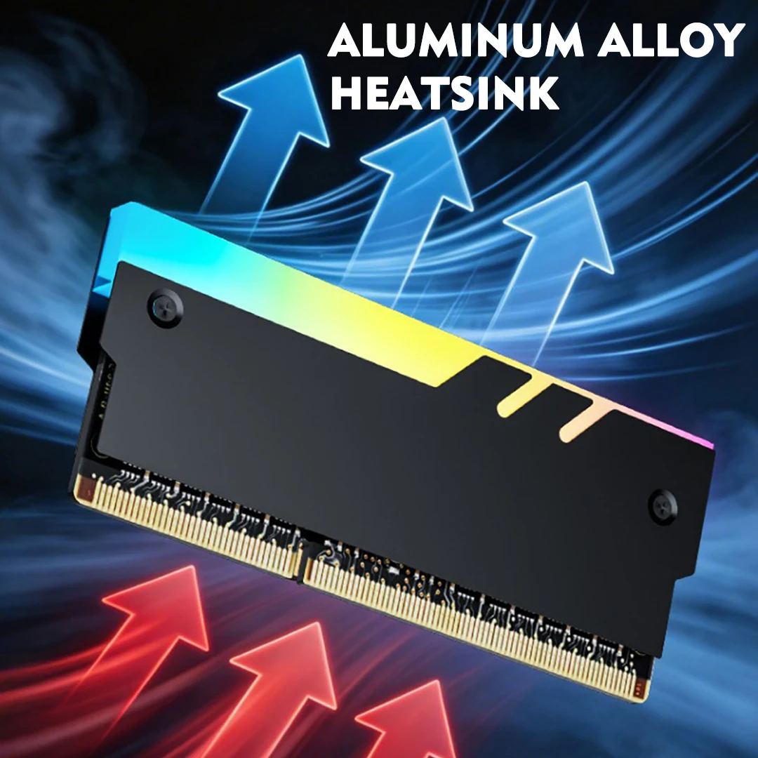JUMPEAK Memory Module Heatsink DDR4 DDR5, 5V ARGB Sync PC RGB RAM Cooler Cooling Shim Armor Shell Cover Radiator - Image 4