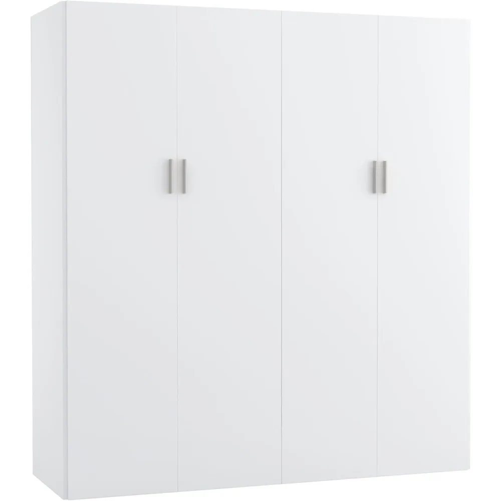 Large Wardrobe Closet with Storage Shelves, 4 Door Armoires Wardrobe with 5 Shelves and 2 Hanging Rails Children's Wardrobes 2