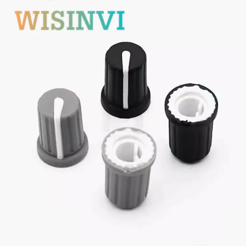 Potentiometer Knob Cap Rubber Potentiometer Knob For pioneer mixer knob Rotary Knob DJ Hero EQ Cap 90 Degree D-Shaped Inner Hole 6mm 5pcs