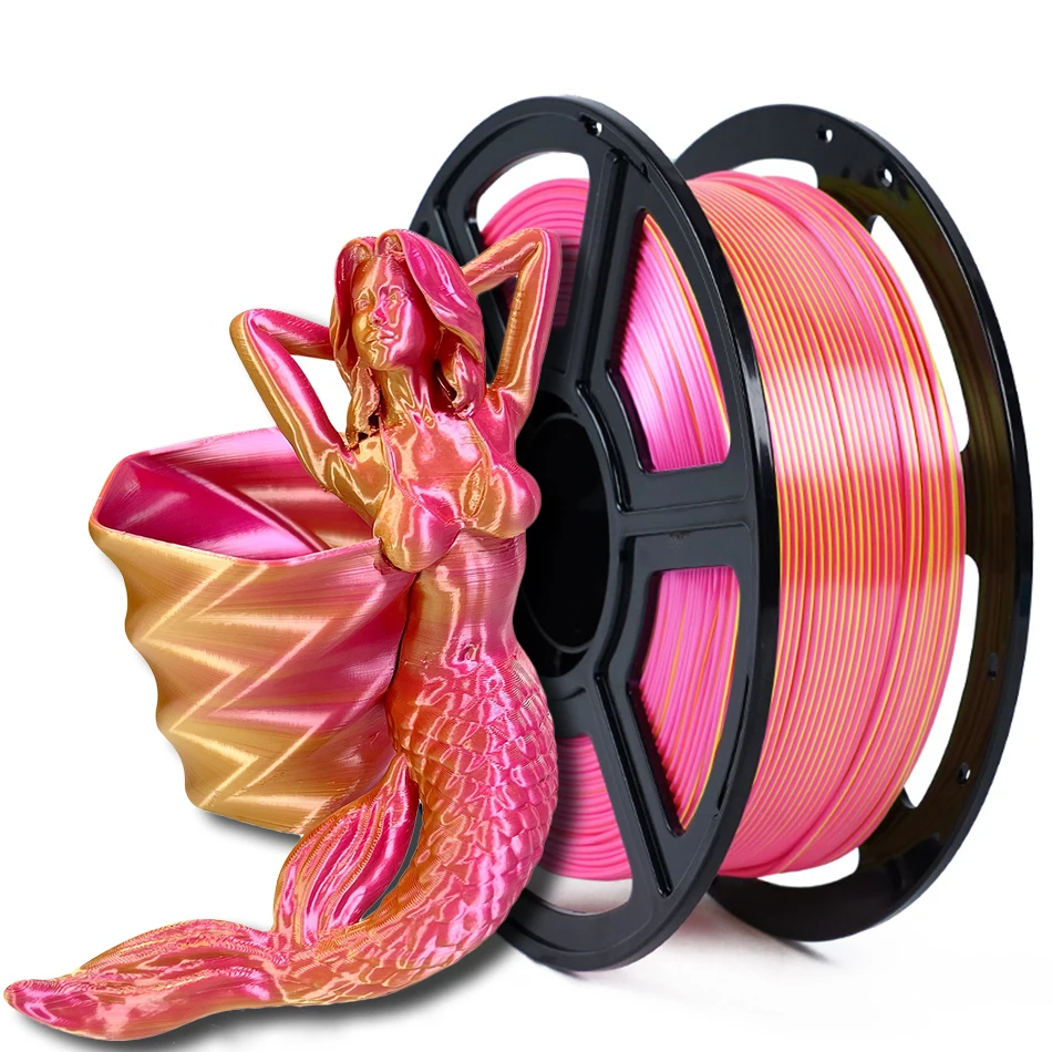 Filamento Duplo do Pla da Cor para o Material de Impressão 3d do Dois-tom da Impressora 3d 1.75 mm Magia Dois Filamentos de Seda de Duotone da Sublimação das Cores - Imagem 3