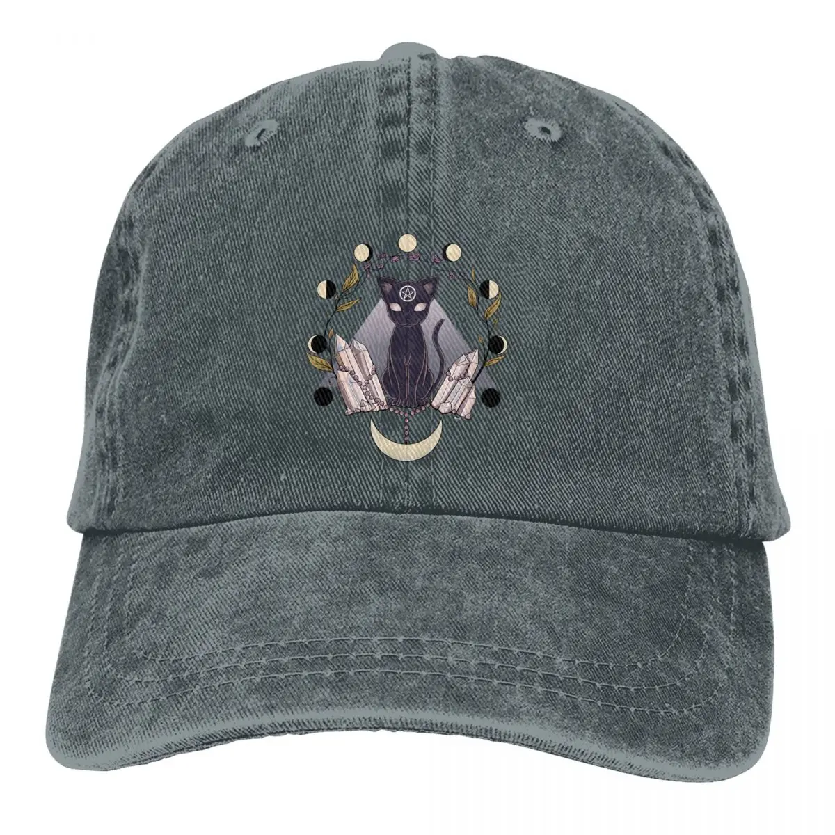 

Art Multicolor Hat Peaked Women's Cap Luna Black Cat Sun And Moon Personalized Visor Protection Hats