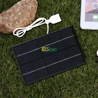 Panneau solaire USB 5V, Portable, étanche, pour randonnée en plein air, Camping, chargeur solaire pour téléphone, batterie externe, petits appareils 6