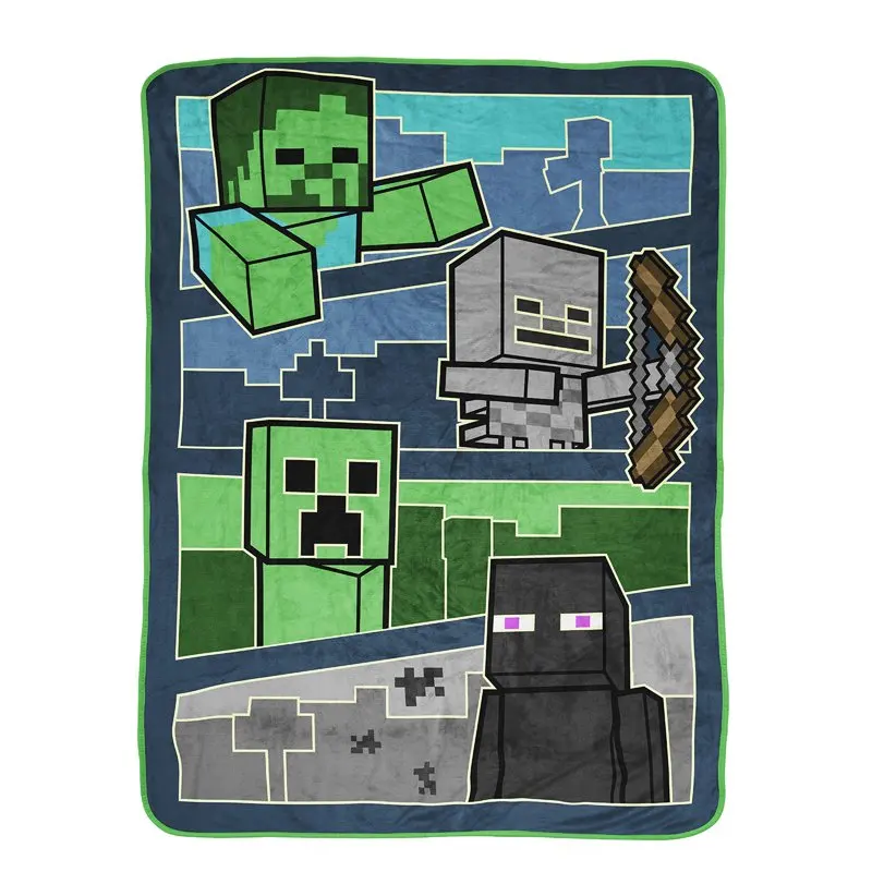

Out Creeper Glow In Dark Throw, 46 x 60, Microfiber, Green, Gaming Bedding
