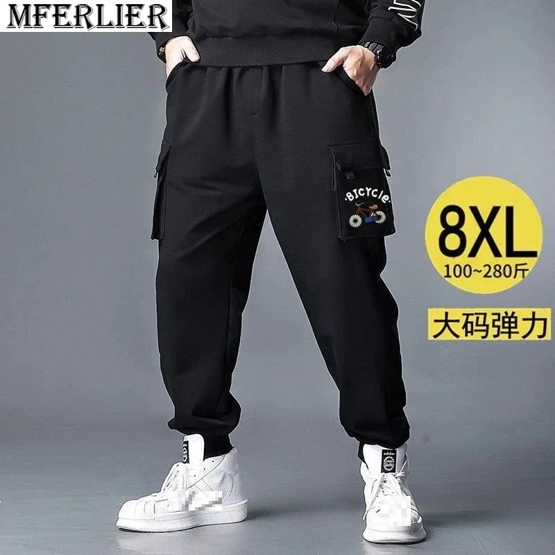 Men Cargo Pants Pockets Casual sports sweatpants Safari Style out door elastic Pants plus size 8XL 140kg,casual sweatpants,men casual pants,cargo pants,military cargo pants