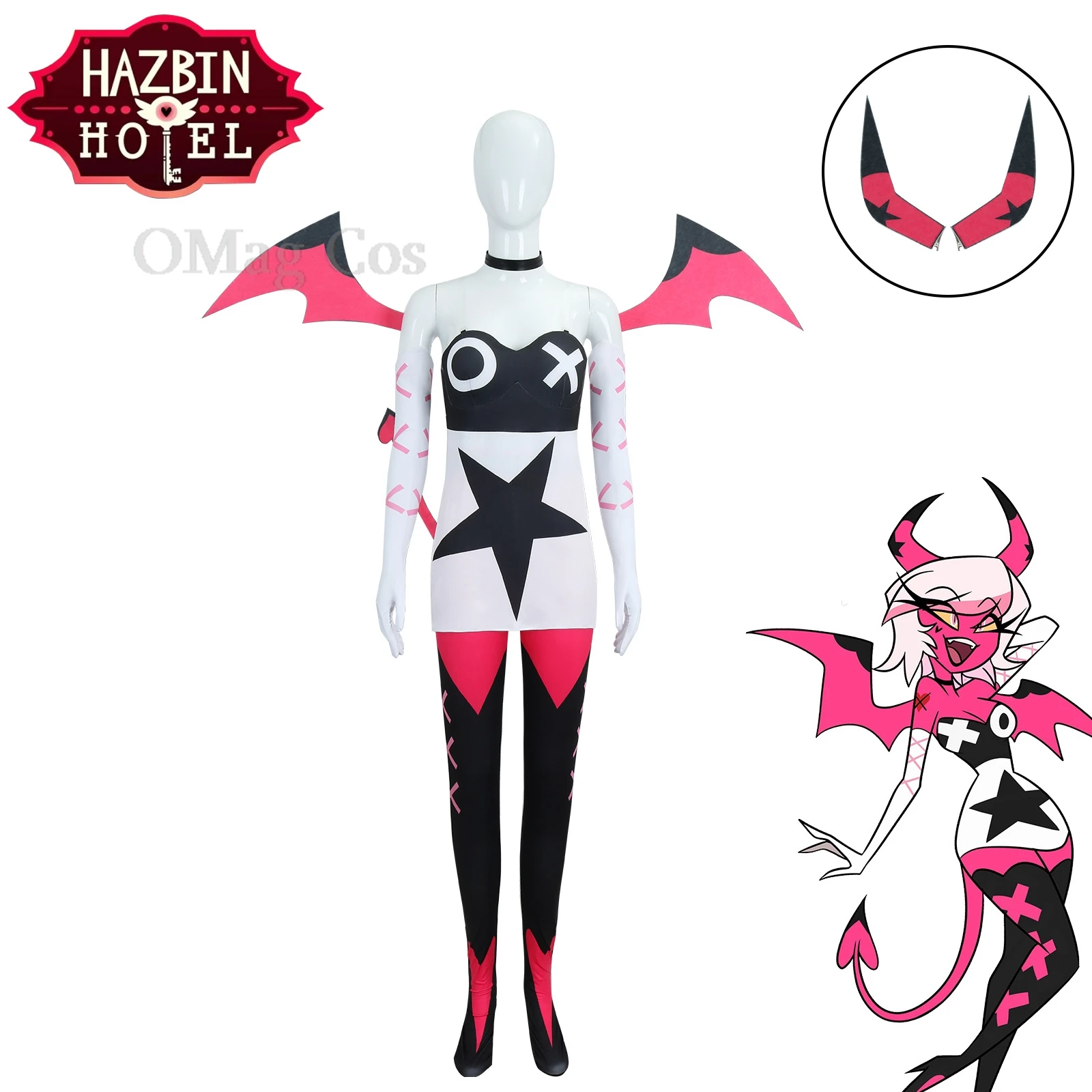 

Hazbin Helluva Mayday Cosplay Hotel Boss Verosika Mayday Cosplay Costume Women Anime Hairpin Prop Halloween Succubus Cosplay