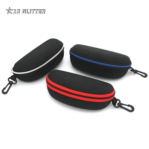 Glasses Case Portable Zipper Carabiner Sunglasses Protector Box Hard Eye Glasses Case Travel Pack Pouch Eyewear Accessories