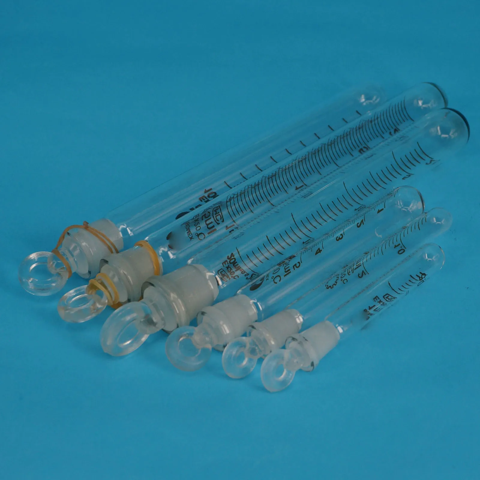 1/2/5/10/15/20/25/50/100ml Graduated Lab Clear Glass Test Tube Round Bottom with Stopper Glassware lab glass supplies