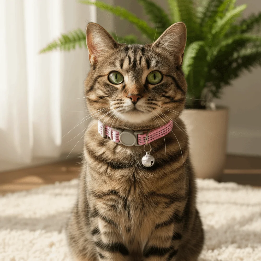 5PCS/SET Nylon Reflective Cat Collars Breakaway Design Portable Pet Collars Candy Color with Bells Pet Neck Strap Outdoor