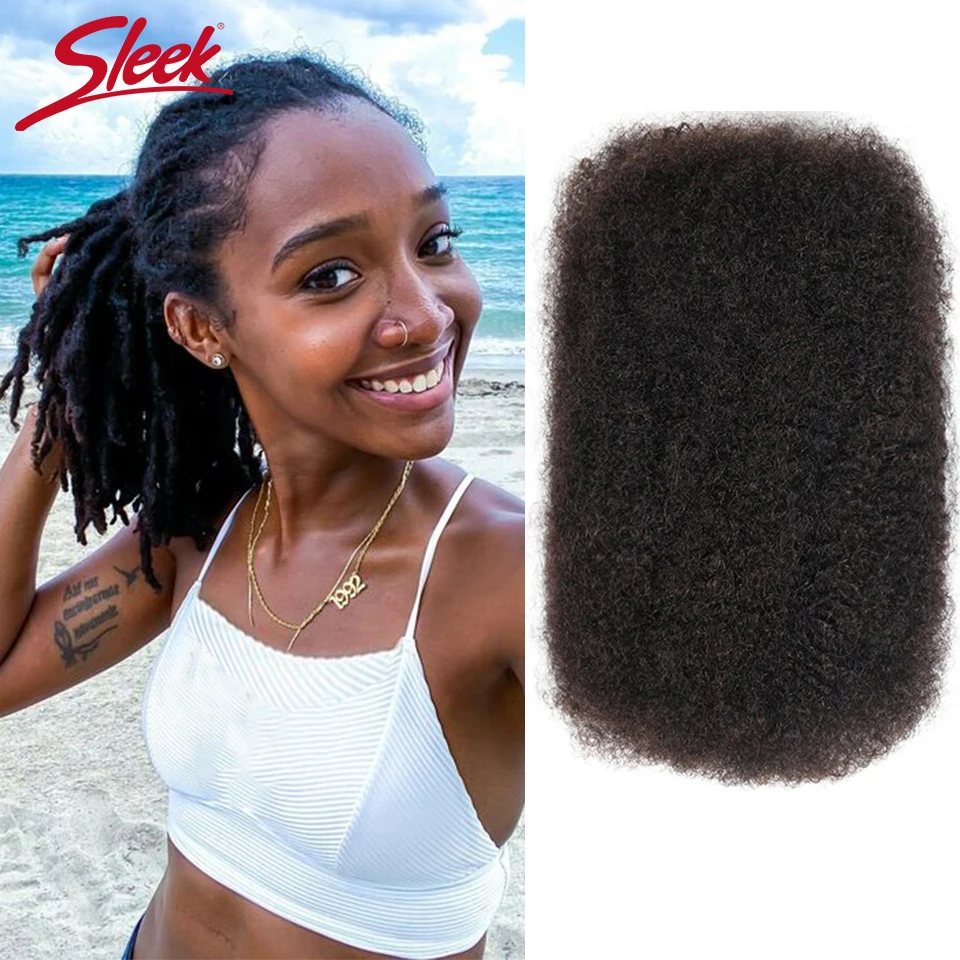 Sleek Remy Bulk Hair No Attachment Peruvian Afro Kinky Curly Wave Human Hair Bulk For 1Pc Braiding Natural Color Braids Hair