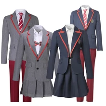 

Elite High School Uniform Costume Adult Women Man Jacket Pants Belt Tie Shirt Skirt Pleated JK Uniform TV Series Cosplay Costume