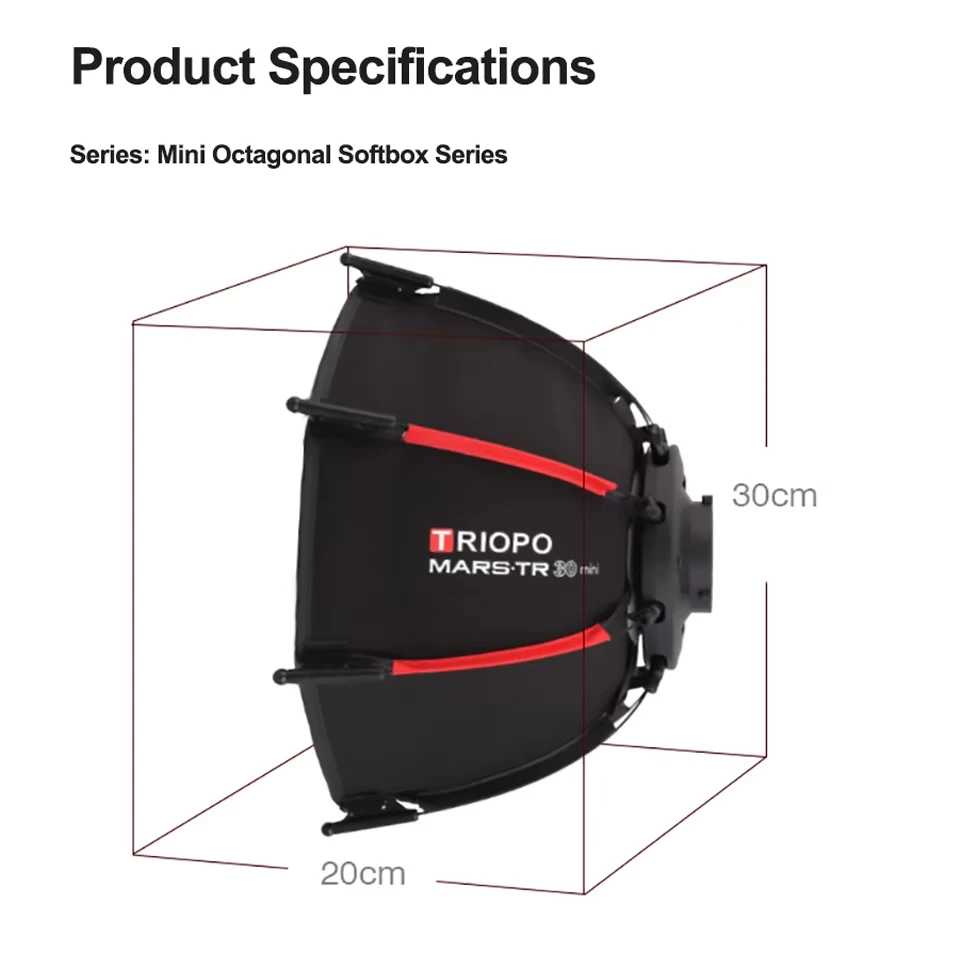 트리포 마스.TR 30 미니 보웬스 마운트 휴대용 소프트박스 (보웬스 마운트 비디오 조명 호환)