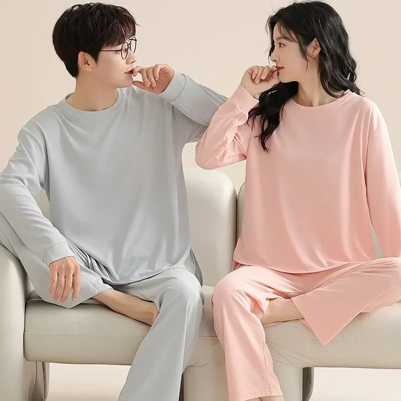 

Loungewear Plus Comfortable Sleepwear Pajamas Long Sleeve Winter Size Homewear Sets Men Suit Autumn for Pijamas Couple