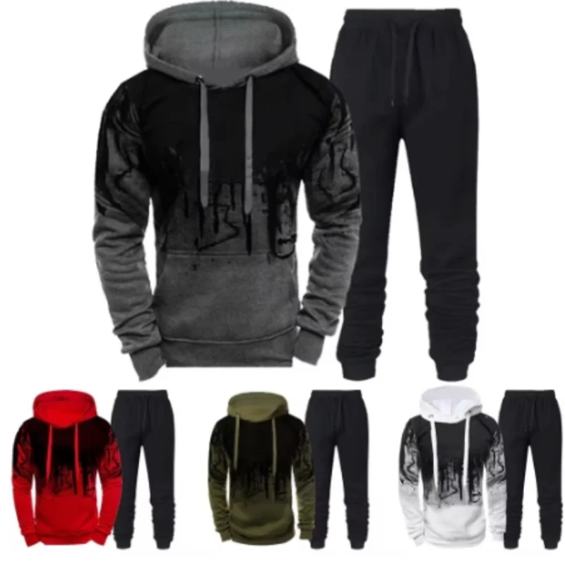 Men's Set Hoodie Sets Men Tracksuit Sportswear Hoodies or Sweatpant Autumn Winter Male Warm Clothing Pullover Sweatshirts
