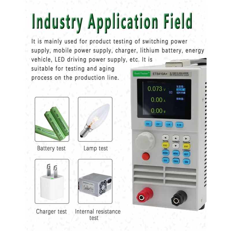 ET5410A+ ET5420A+ DC 전자 부하 테스터 프로그래밍 가능 USB 전원 공급 장치 500V40A 400W 디지털 부하 CC C V CR CP 용량 테스터